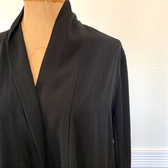 Pre-owned Leith Draped Open Front Duster Black 4 - Picture 4 of 7